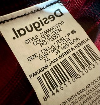 Camisa Desigual cuadros roja y negra