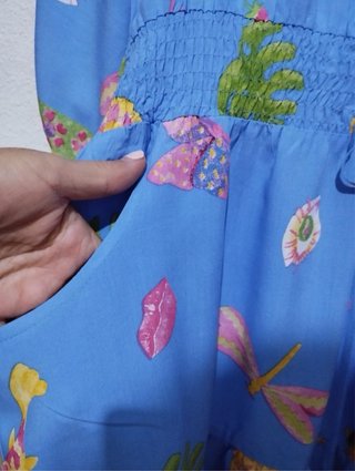 Vestido Jaase estampado azul y multicolor