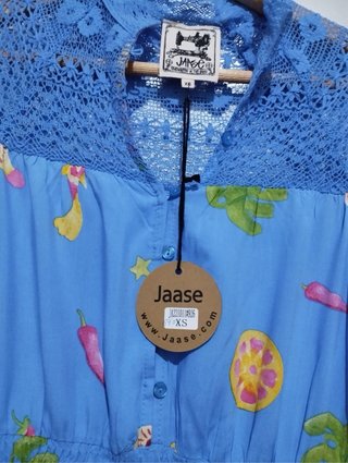 Vestido Jaase estampado azul y multicolor