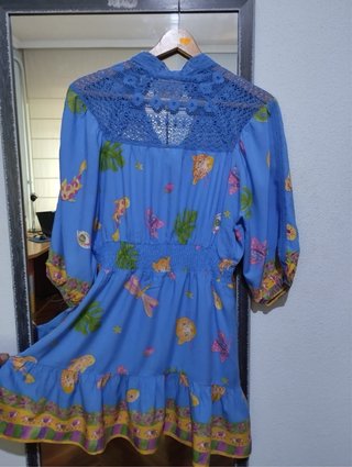 Vestido Jaase estampado azul y multicolor