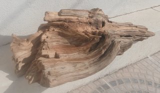 Centro de mesa em madeira / Tronco decorativo