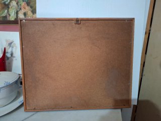 Quadro antico vetro bombato paesaggio