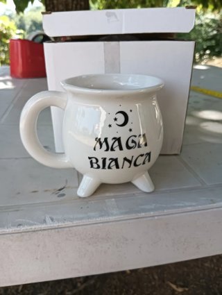 Tazza Maga Bianca con luna e stelle