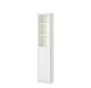 Vitrina alta blanca con puerta de cristal
