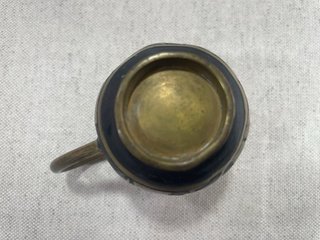 Taza y Platillo Egipcio Latón Patinado