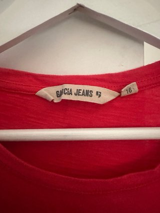 Camiseta Garcia Jeans niña roja lentejuelas