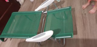 Silla de playa plegable verde