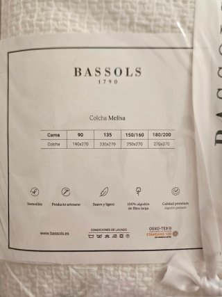 Colcha Cama 90 Bassols Algodón Jacquard