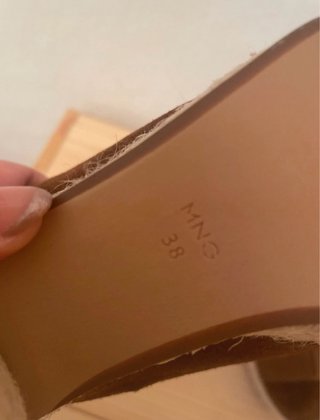 Sandalias Mango esparto tacón marrón