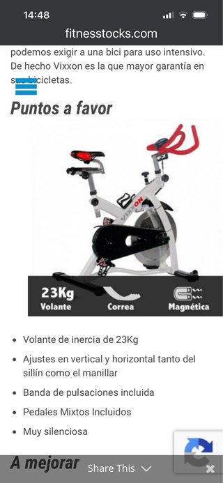 Bicicleta Estática Vixxon 1