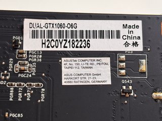 Tarjeta gráfica ASUS NVIDIA Dual GTX1060-O6G 6GB