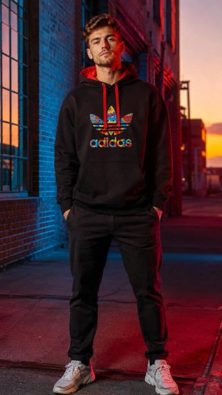 Sudadera Adidas Bordada Multicolor Talla M