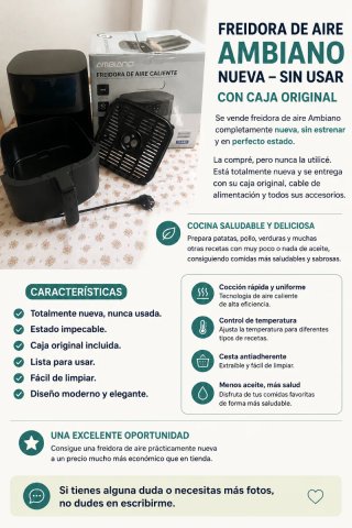 Freidora Aire Ambiano GT-AF-18 Negra
