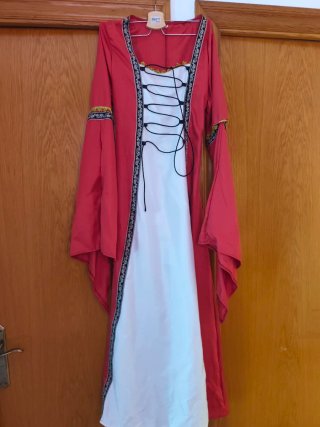 Disfraz Medieval Mujer Talla Única Rojo