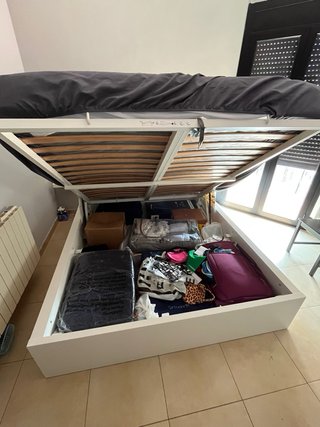 Cama Canapé IKEA Tela Marrón/Gris
