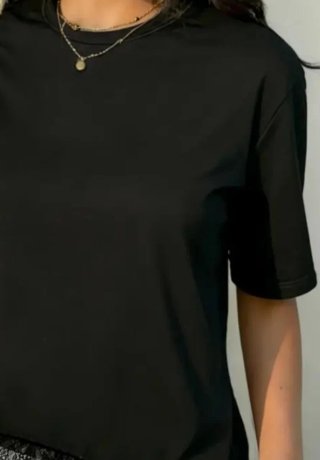 Camiseta negra con encaje nueva talla XXL