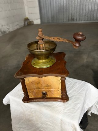 Macina Caffè Vintage Legno Ottone
