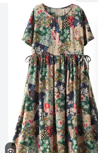 Vestido estampado floral patchwork