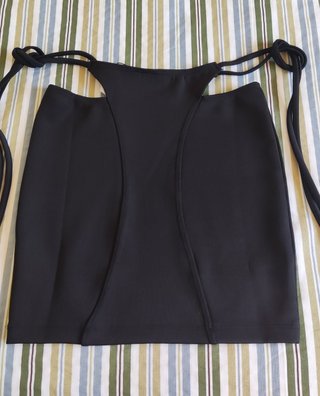 Minifalda OW Collection negra lazos Talla S
