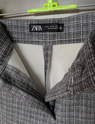Pantalón Zara Gris Cuadros