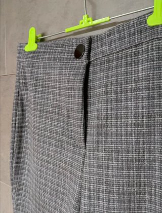 Pantalón Zara Gris Cuadros