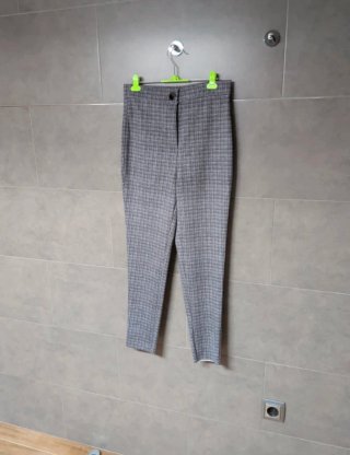 Pantalón Zara Gris Cuadros