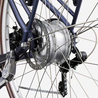 Bicicleta eléctrica urbana cuadro bajo Elops 900 E Azul