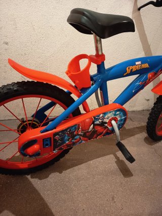 Bicicleta Infantil Spiderman Azul y Naranja