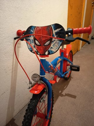 Bicicleta Infantil Spiderman Azul y Naranja