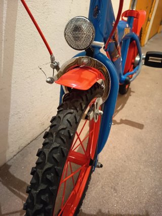 Bicicleta Infantil Spiderman Azul y Naranja