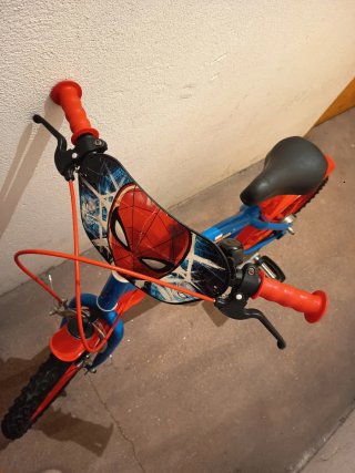 Bicicleta Infantil Spiderman Azul y Naranja