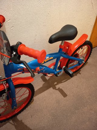 Bicicleta Infantil Spiderman Azul y Naranja