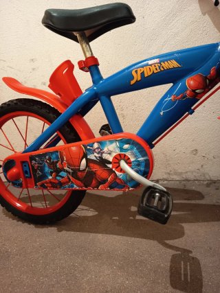 Bicicleta Infantil Spiderman Azul y Naranja