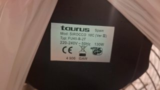 Ventilador Taurus Sirocco 18C muy potente