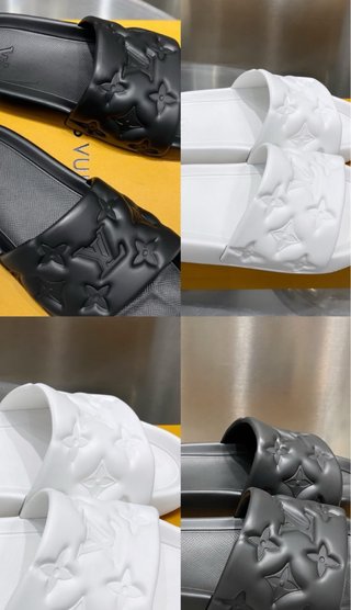 Chanclas Louis Vuitton Negras y Blancas