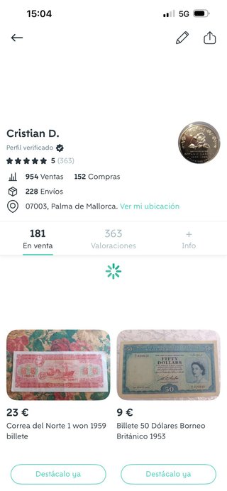 Lote 2 billetes: Correa del Norte y Borneo