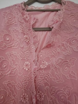 Camicia da notte lunga leggera rosa TG 46