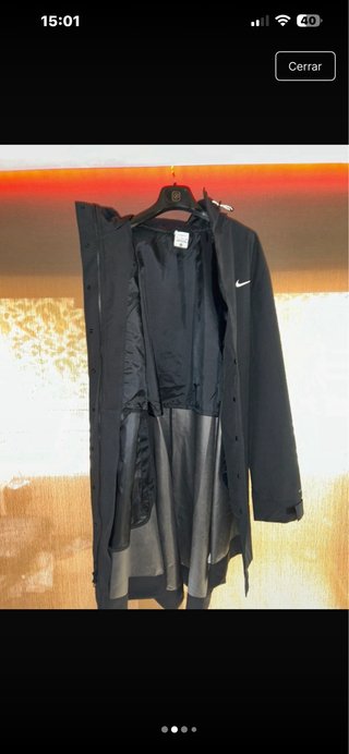 Cortavientos Nike 3/4 XL Negro sin estrenar