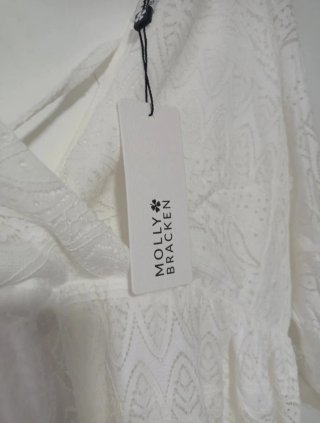 Mini abito pizzo bianco Molly Bracken S