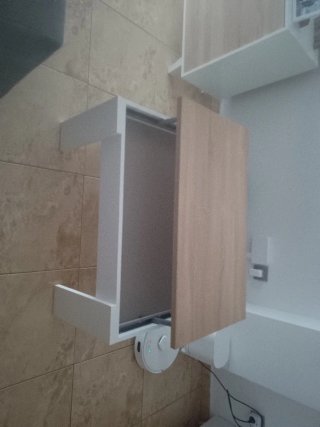 Mesa de centro madera y blanco
