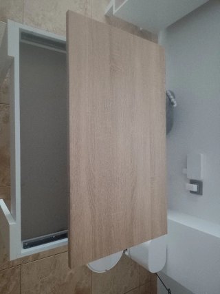 Mesa de centro madera y blanco