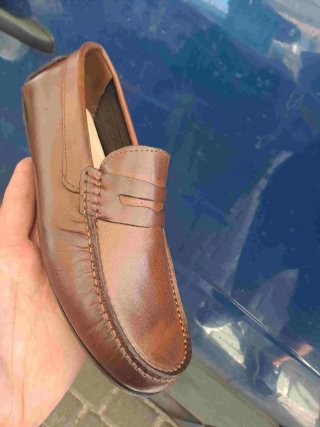 Mocassini uomo in pelle marrone 40 41 42 43 44