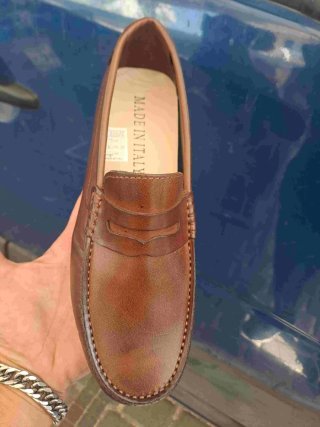 Mocassini uomo in pelle marrone 40 41 42 43 44