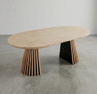 Mesa comedor redonda extensible madera