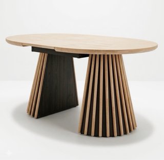 Mesa comedor redonda extensible madera
