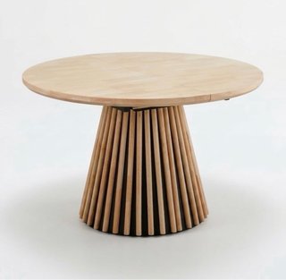 Mesa comedor redonda extensible madera