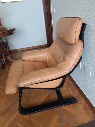Sillón de piel Granfort marrón