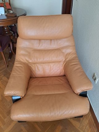 Sillón de piel Granfort marrón