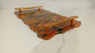 Bandeja y posavasos de resina epoxy