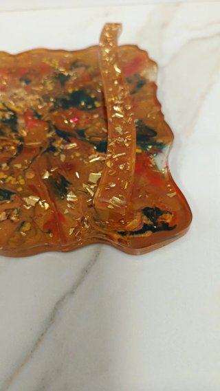 Bandeja y posavasos de resina epoxy